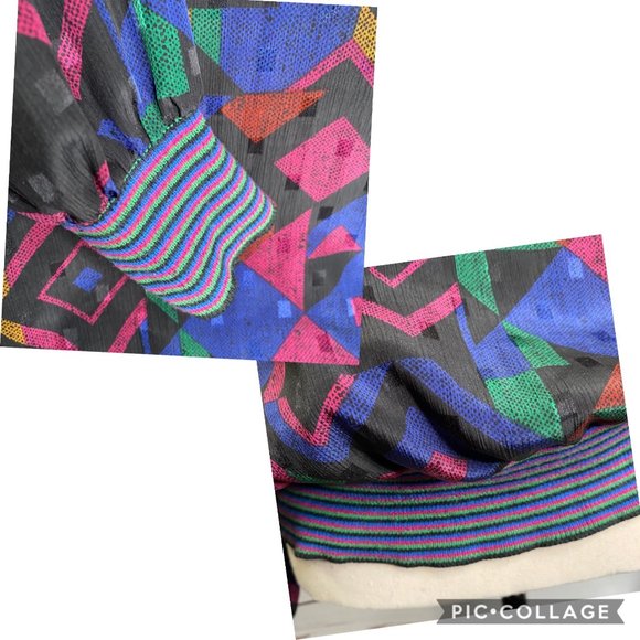 Vintage Geo Artsy MOD Mock Neck Blouse - Picture 5 of 8